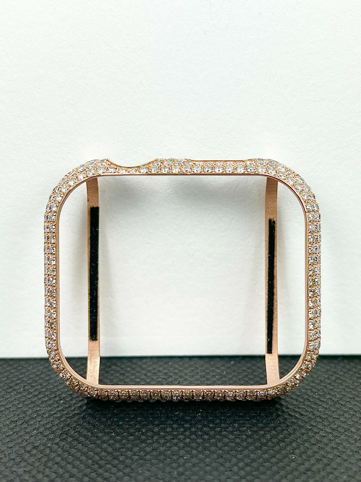 Custom Rose Gold Plated 45ct Genuine Diamonds Bezel Case