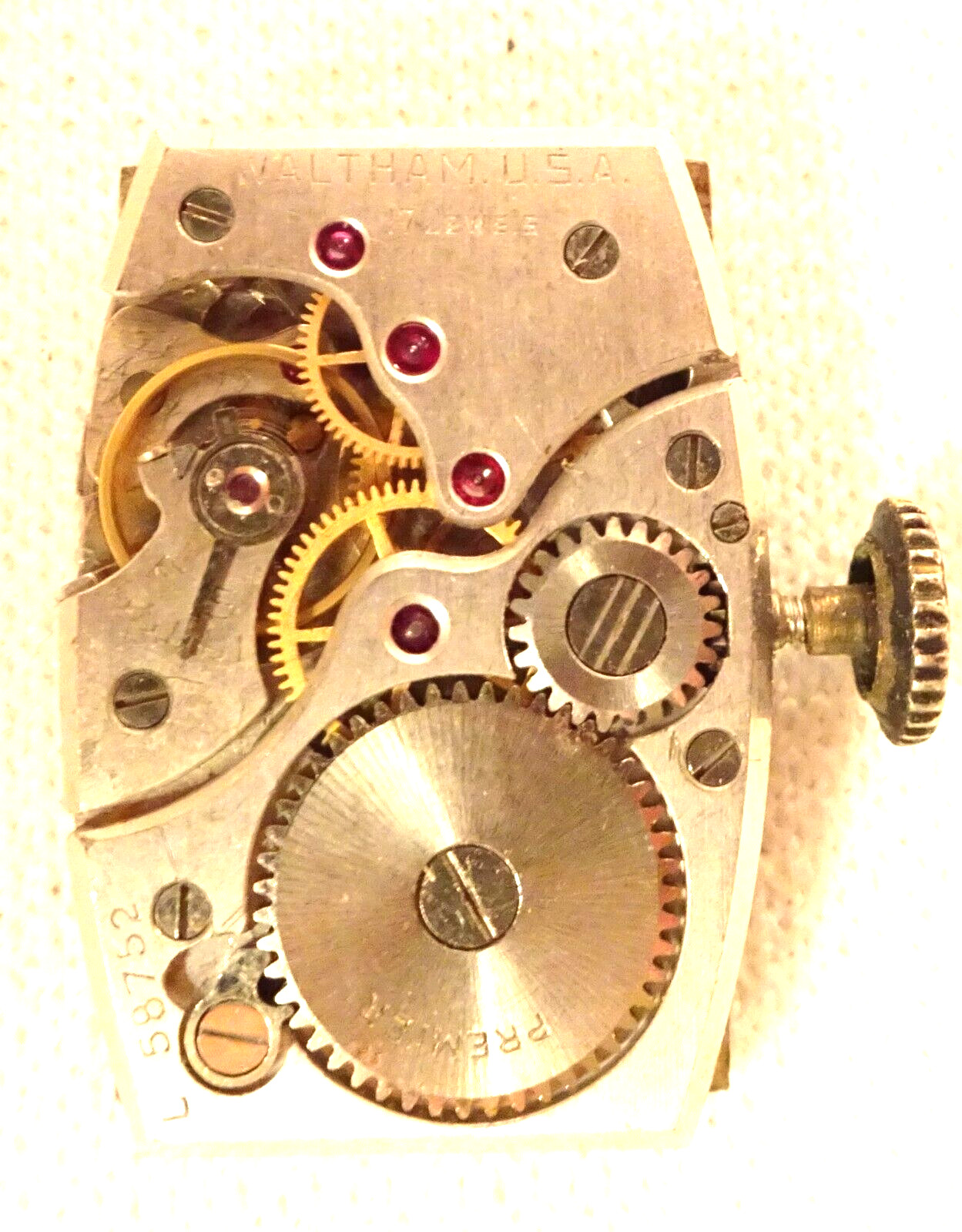 Waltham Premier Wristwatch Movement 17J Antique Men’s Parts or Repair