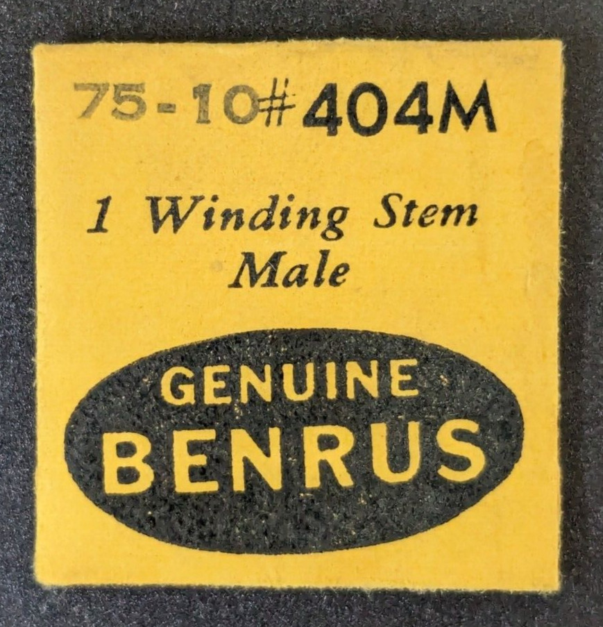 NOS Genuine Benrus 75-10 # – MALE WINDING STEM – Part# 404M