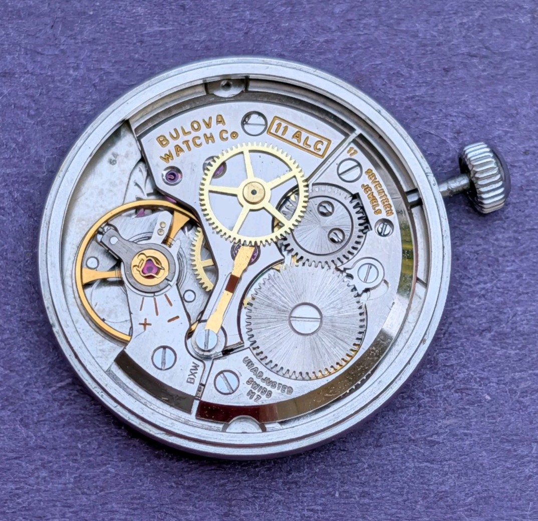 Genuine Bulova Sweep Sec Movement (cal 11ALC), in Running Order. Nice Dial!!
