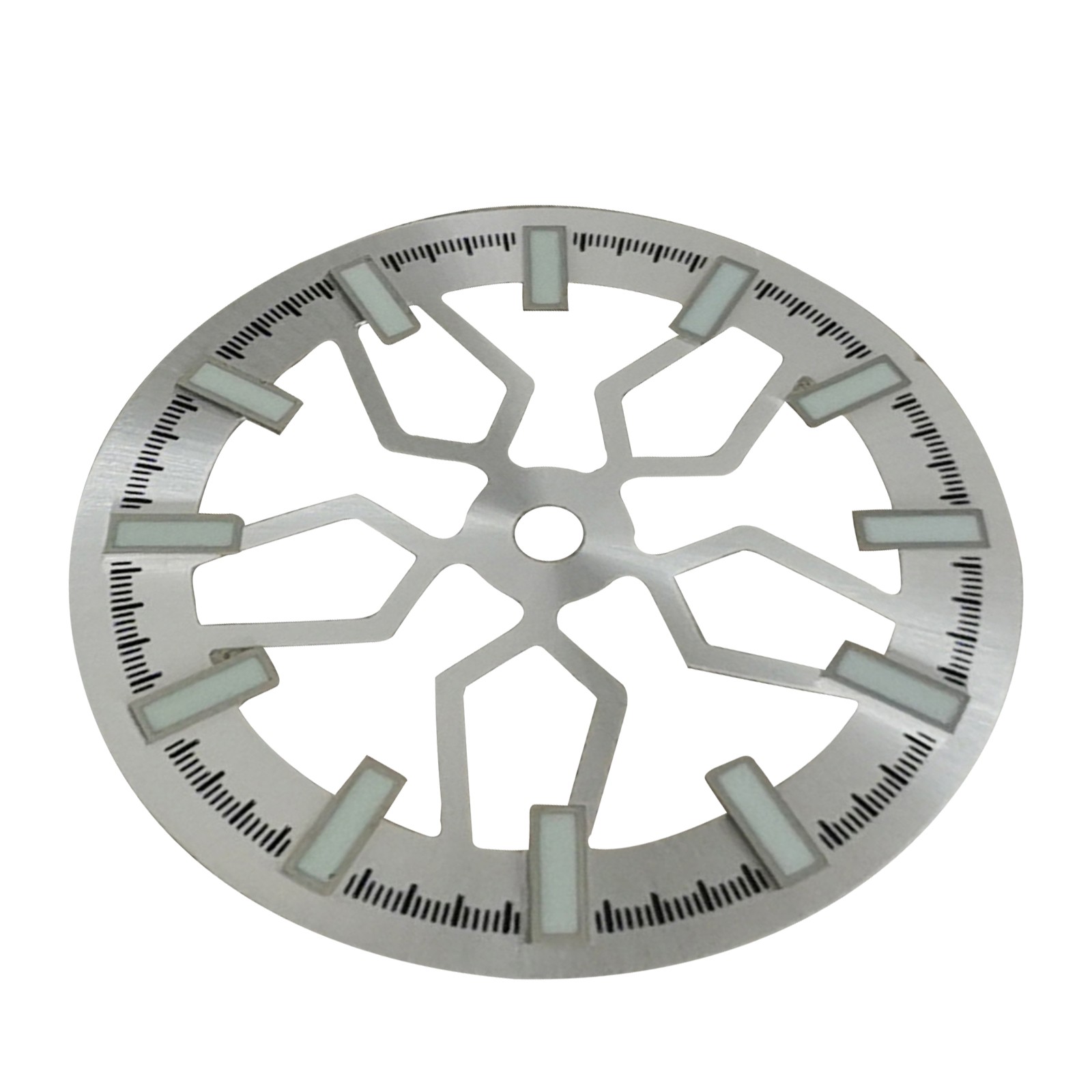 Silver 28.5mm Watch Dial Green Luminous For Japanese NH70 Watch Movement