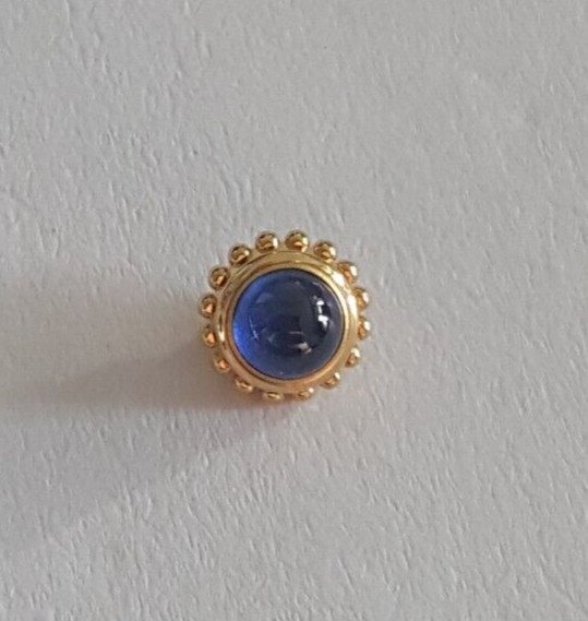 Cartier Undercut Gold Plated Crown With Blue Cabochon Stone