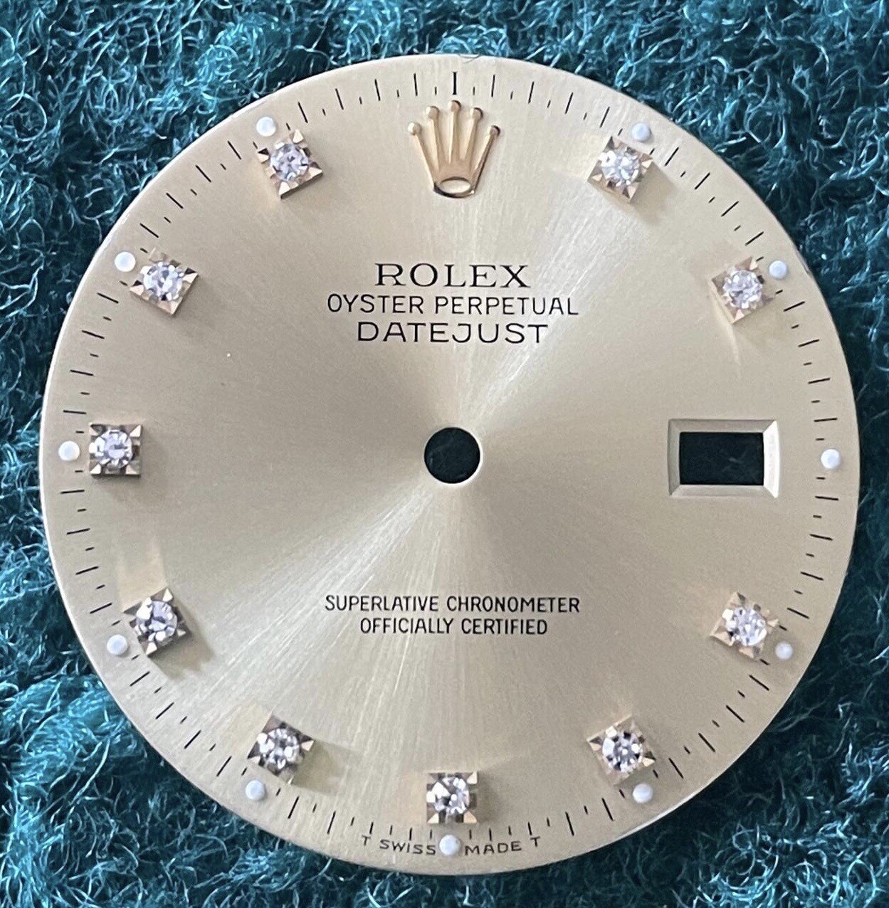 Authentic factory 36mm Rolex datejust Yellow diamond Dial for quick Set watch