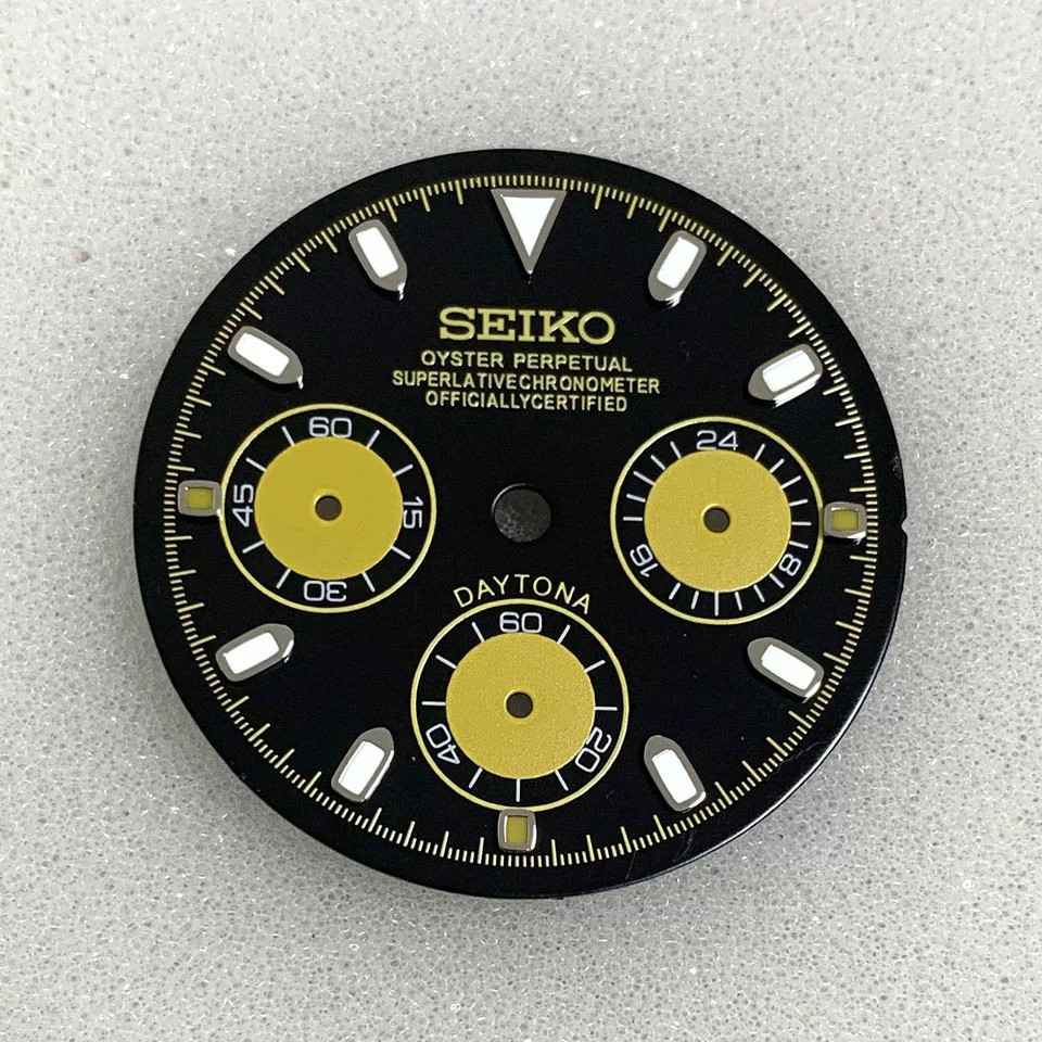 29.8mm Multi-functional Watch Dial Green Luminous For VK63 Movement Accessories