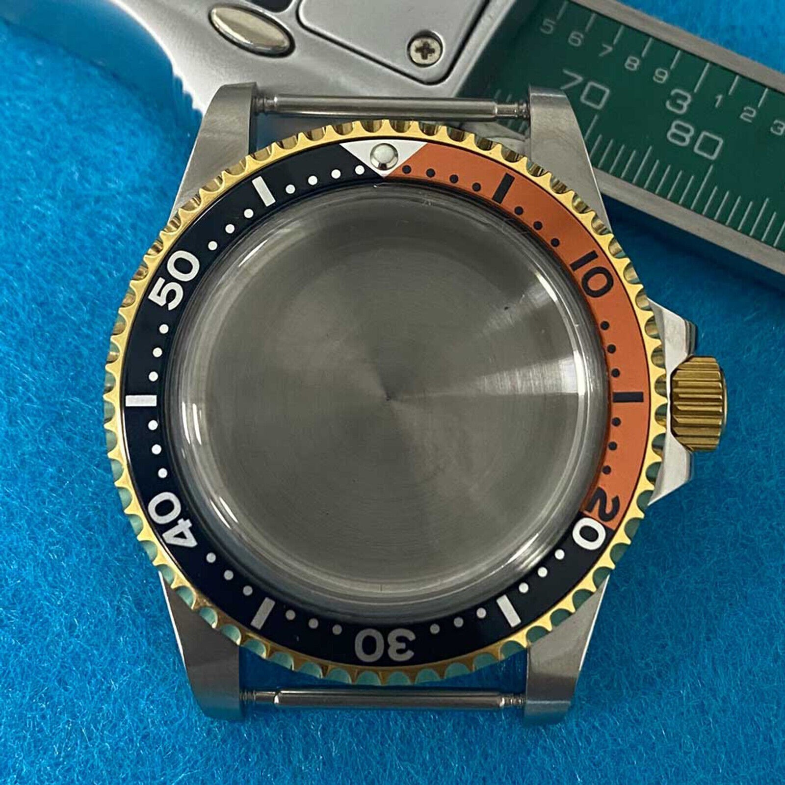 316L Metal Watch Case Golden Retro Shell 39.5mm for Japanese NH35/ NH36 Movement