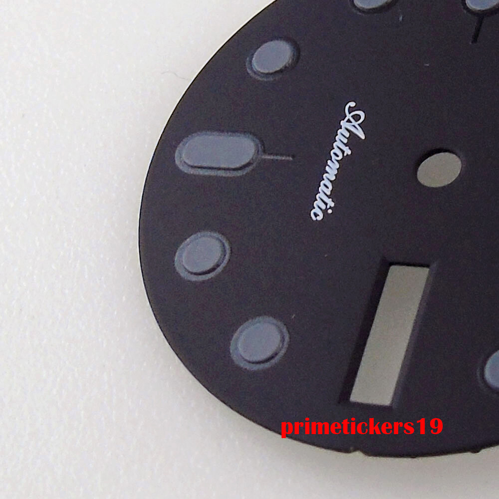 29mm Black Watch Dial Gray Marks Hands Set Week Date Fit NH36 Automatic Movement