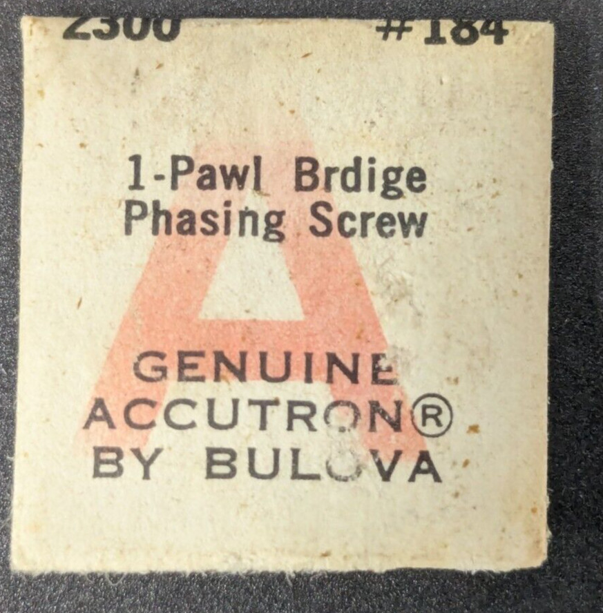 Vintage Genuine Bulova Accutron 2300 Part# 184 Pawl Bridge Phasing Screw