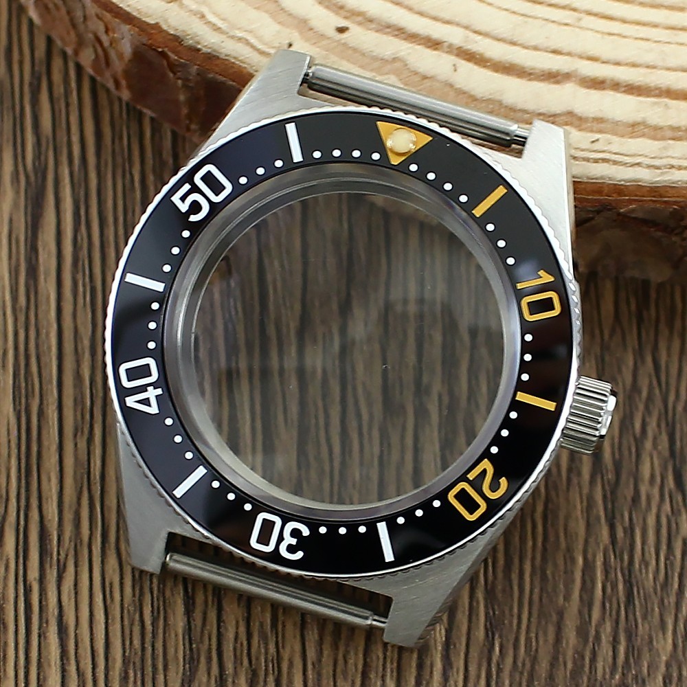 Sapphire Steel Watch Case Silver 40.5mm Modify Seiko 62MAS Mod For NH35 34 36 38