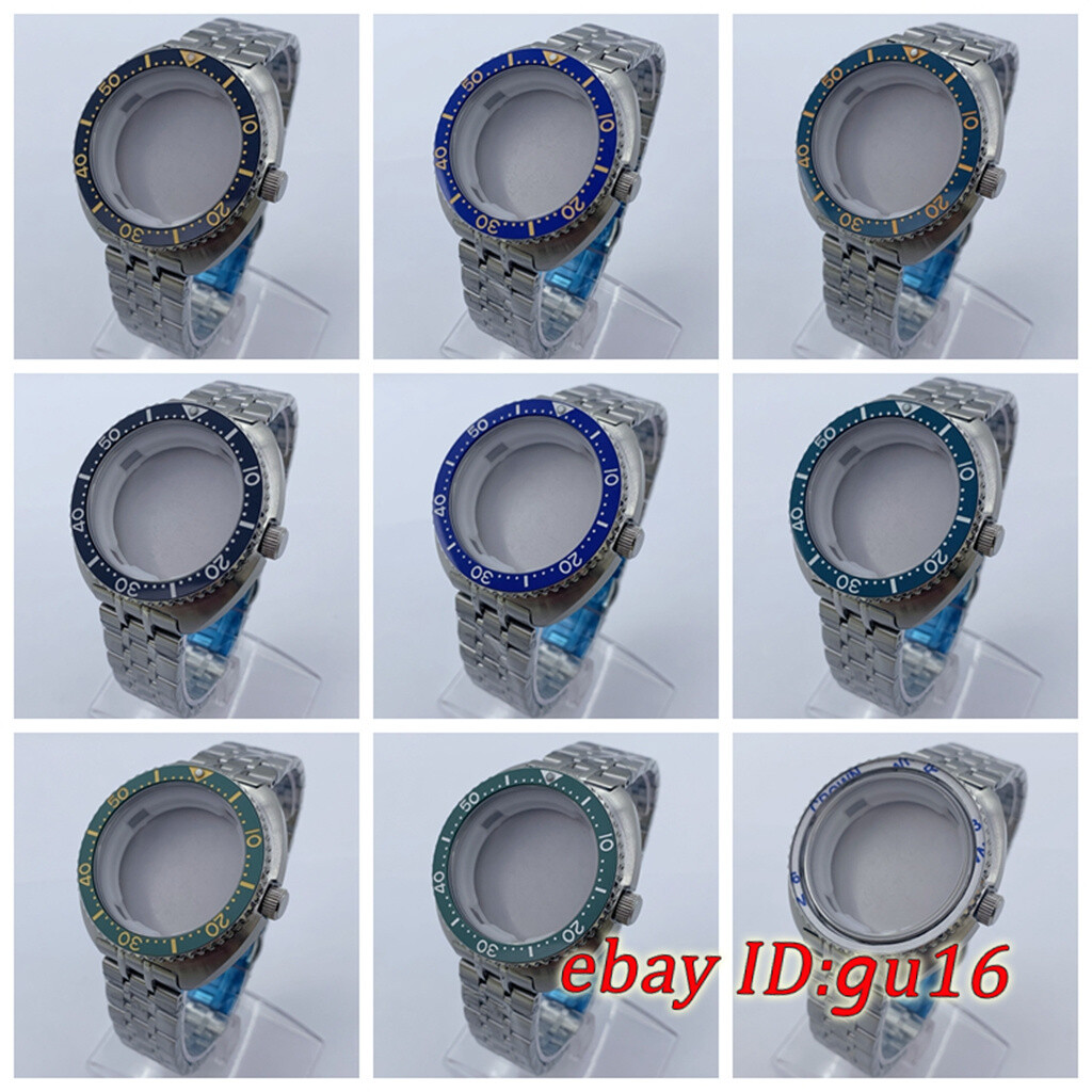 44mm Sapphire Glass Watch Case With Bezel With Steel Strap Fit NH34 NH35 NH36