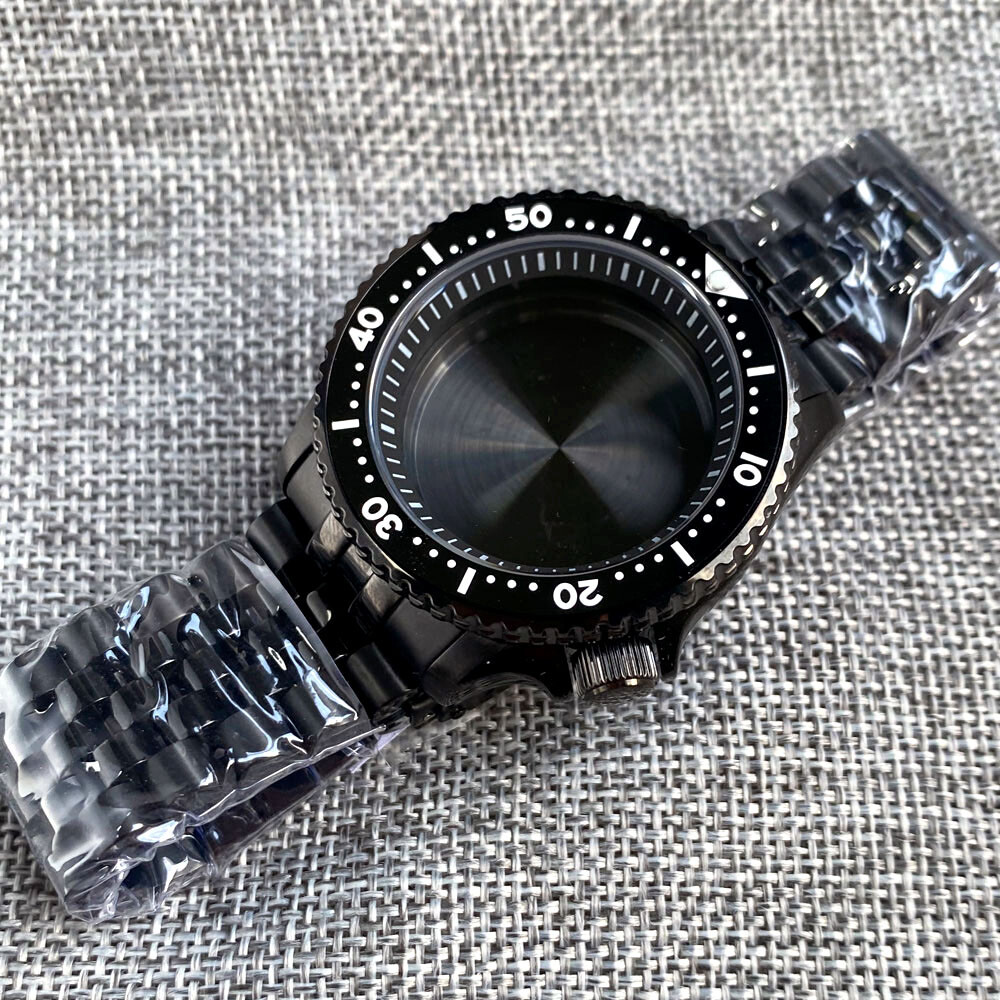20ATM 42mm Sapphire Glass Black PVD Watch Case Fit SKX 007 NH34 NH35 NH36 2824