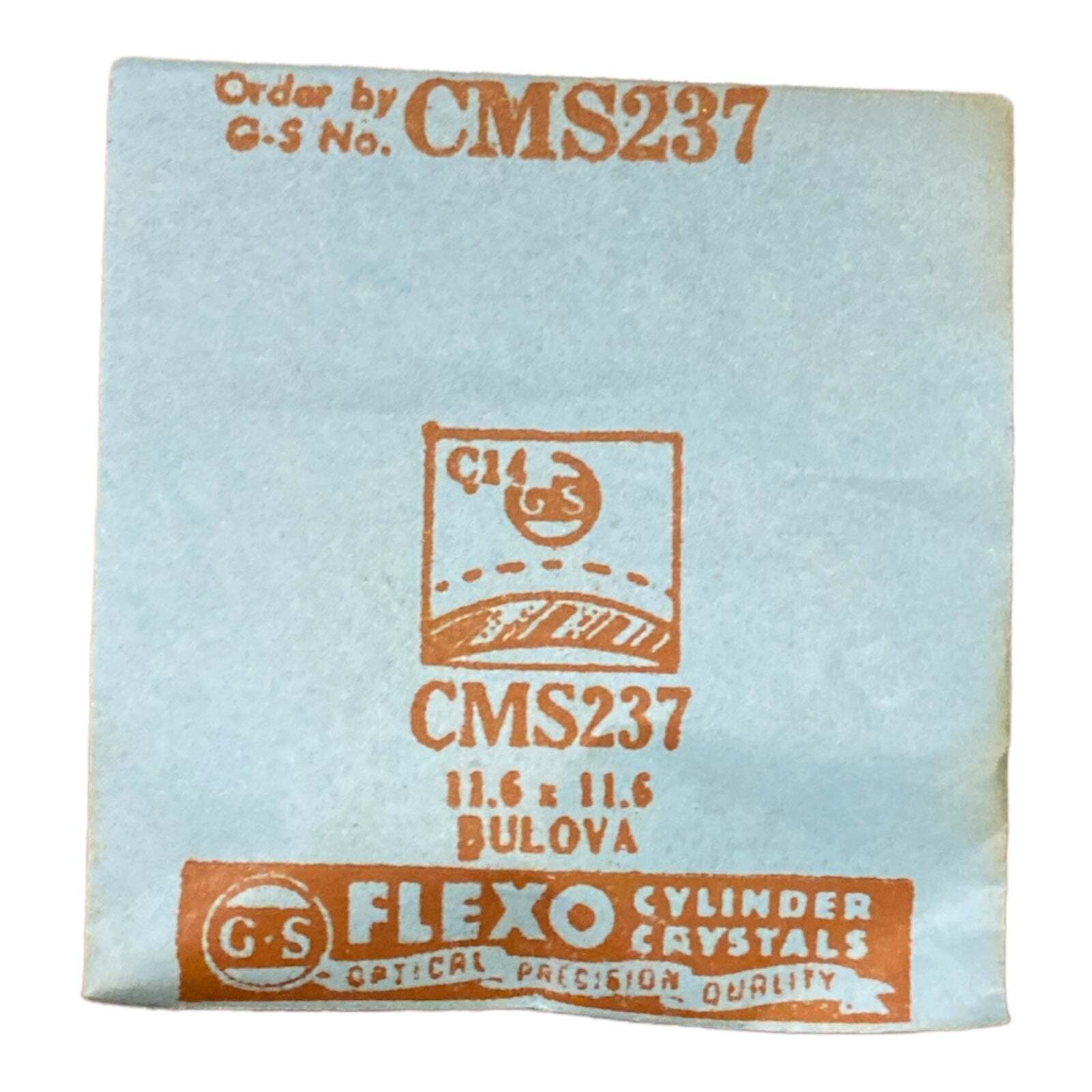 Germanow-Simon Mach (GS) CMS237 Watch Crystal 11.6×11.6 NOS Part Flexo Bulova