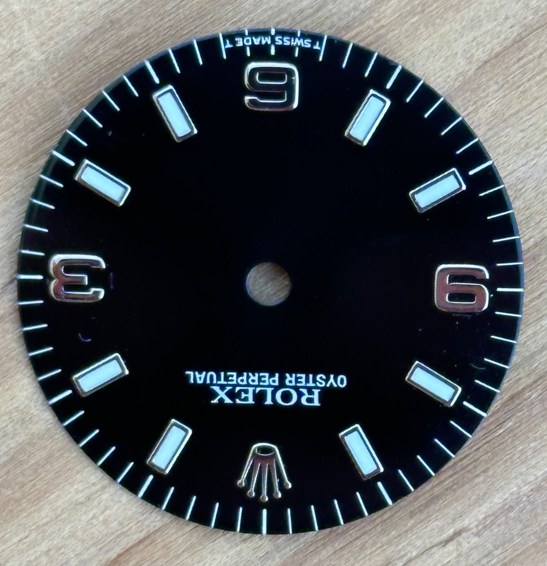 Vintage Rolex Oyster Perpertual Watch Dial For 77080 67480 Black Glossy