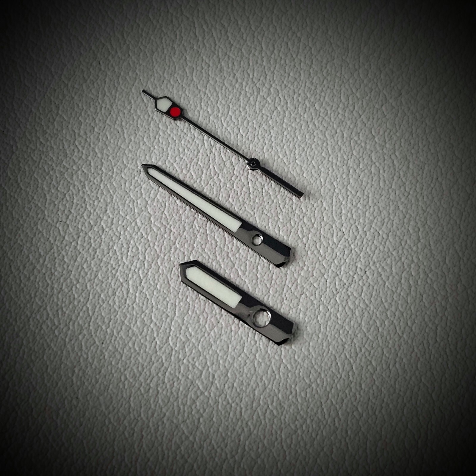 HANDS SET SPB185 STYLE GUNMETAL POLISHED C3 / SEIKO MOD SKX SKX007 NH35 NH36