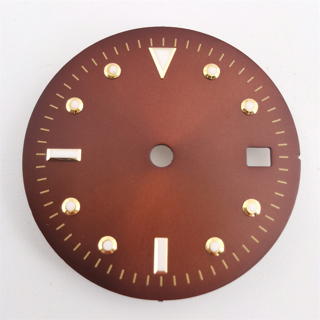 28.5mm brown Watch Dial with hand Fit ETA 2824 2836 MIYOTA 8215 DG2813 Movement