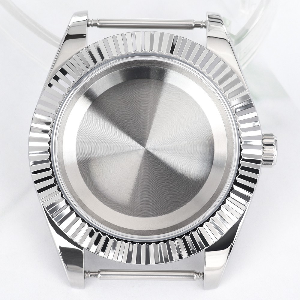 FEIYASHI 39mm Diver Watch Case Retro Silver Oyster Style For Seiko NH35 Movement