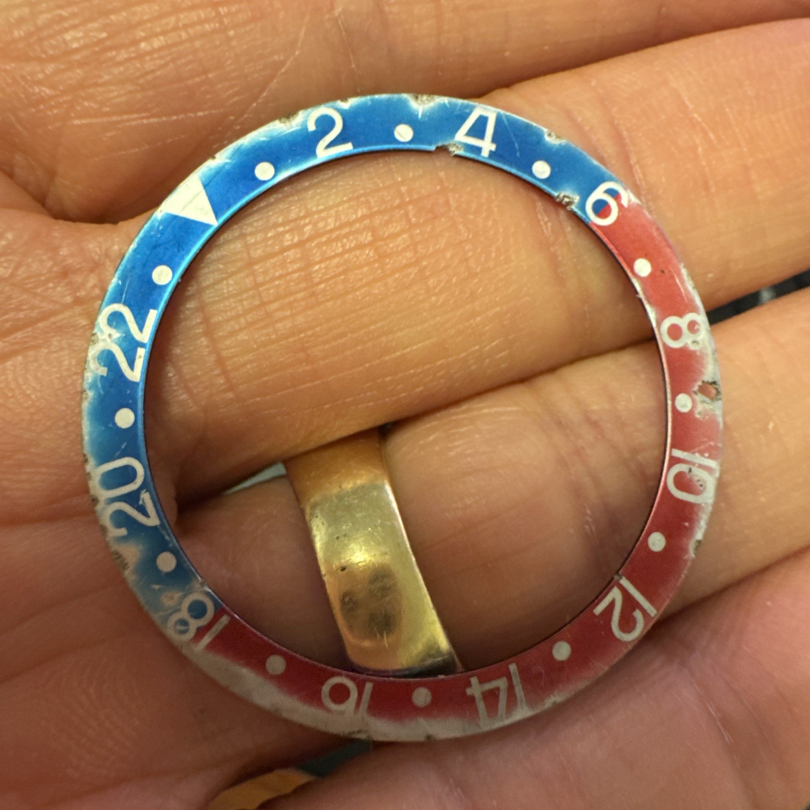 Genuine Rolex GMT Master 1675 Bezel Insert Faded and used patina