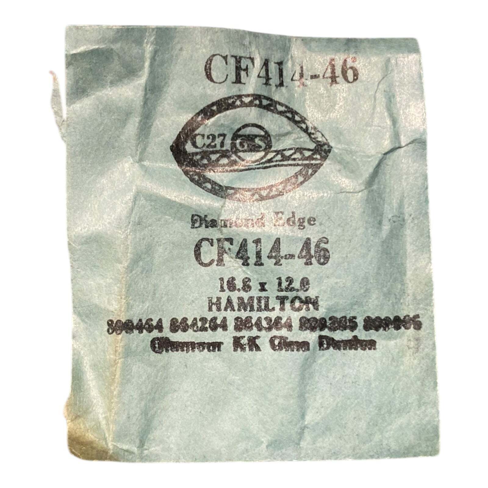 Germanow-Simon Mach (GS) CF414-46 Watch Crystal 16.6×12.0 NOS Part Hamilton