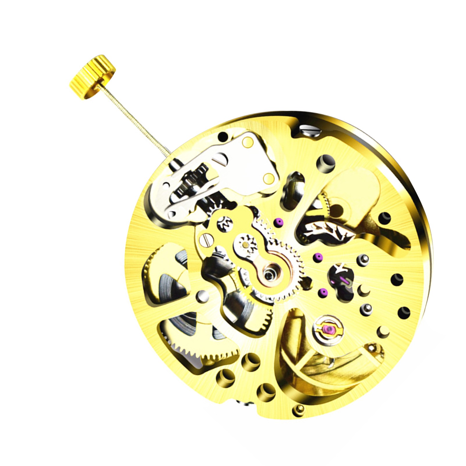 17 Jewels Gold Skeleton Adjustment Radiation Automatic 2004 Watch Movement B