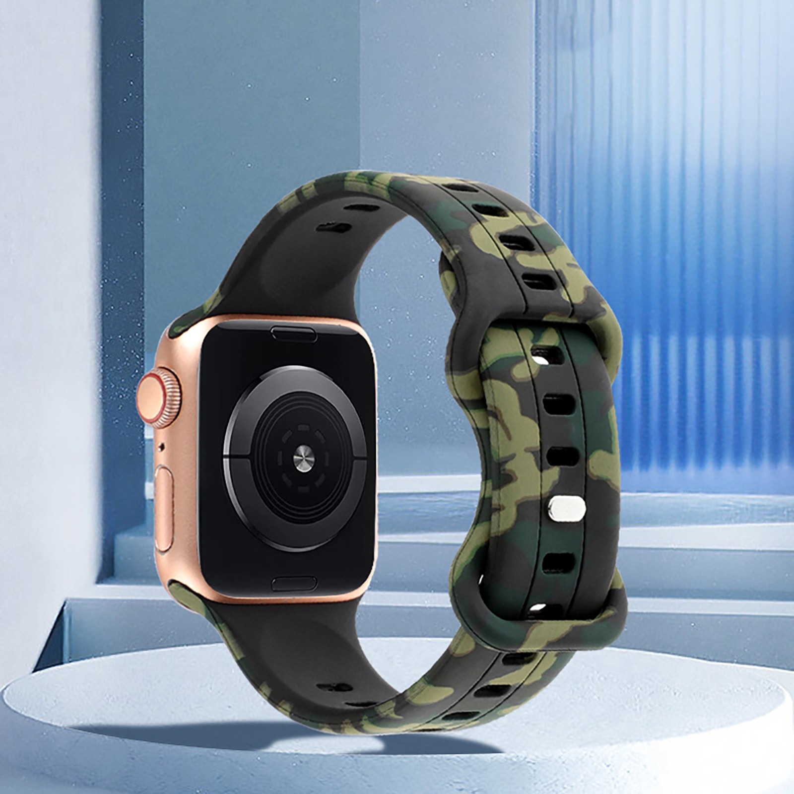 Silicone Camouflage Watch Strap Watch Accessories For iWatch 8/7/6/5/4/3/2/1/SE