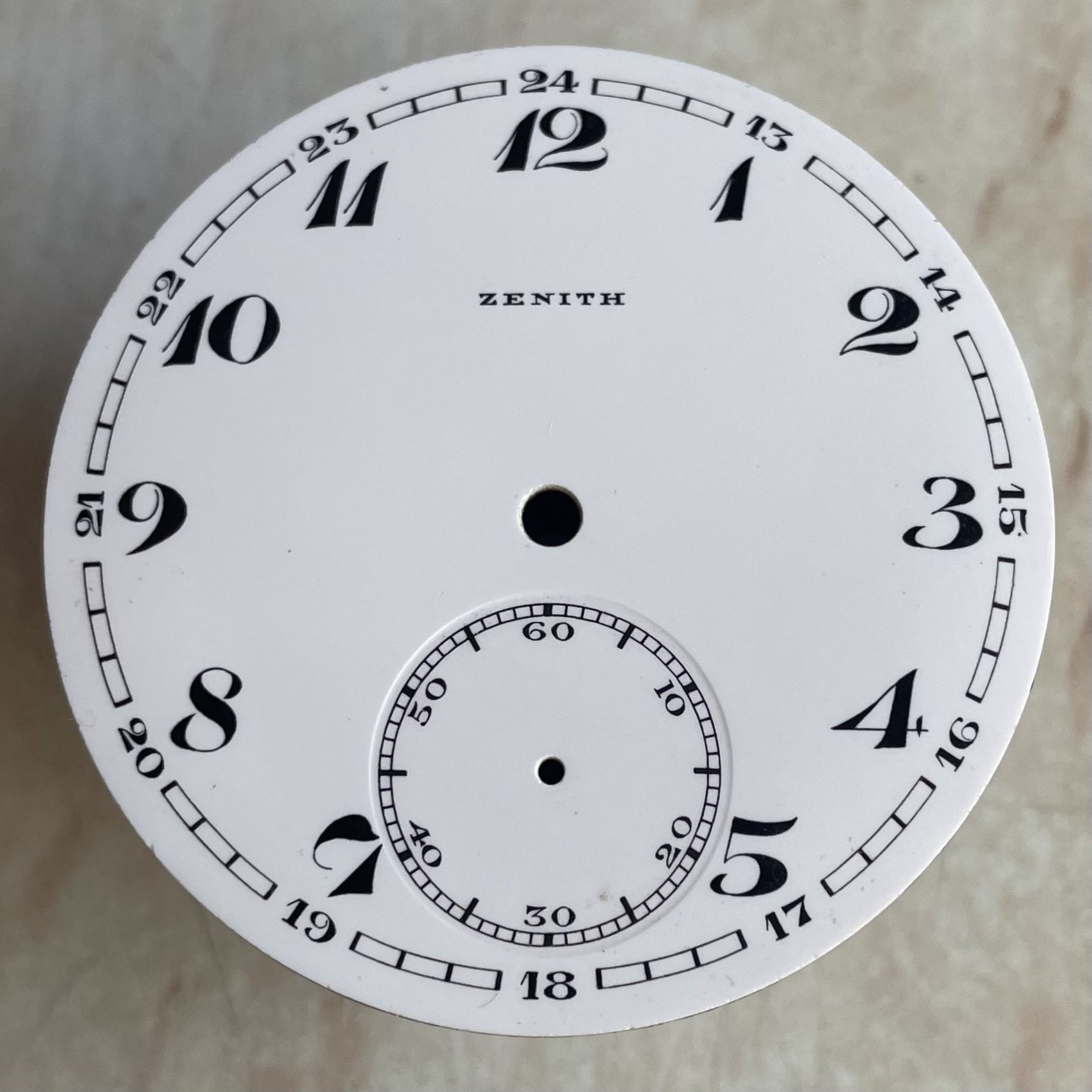 Original Swiss Antique Porcelain Dial for Pocket Watch Zenith Watch-face 44mm