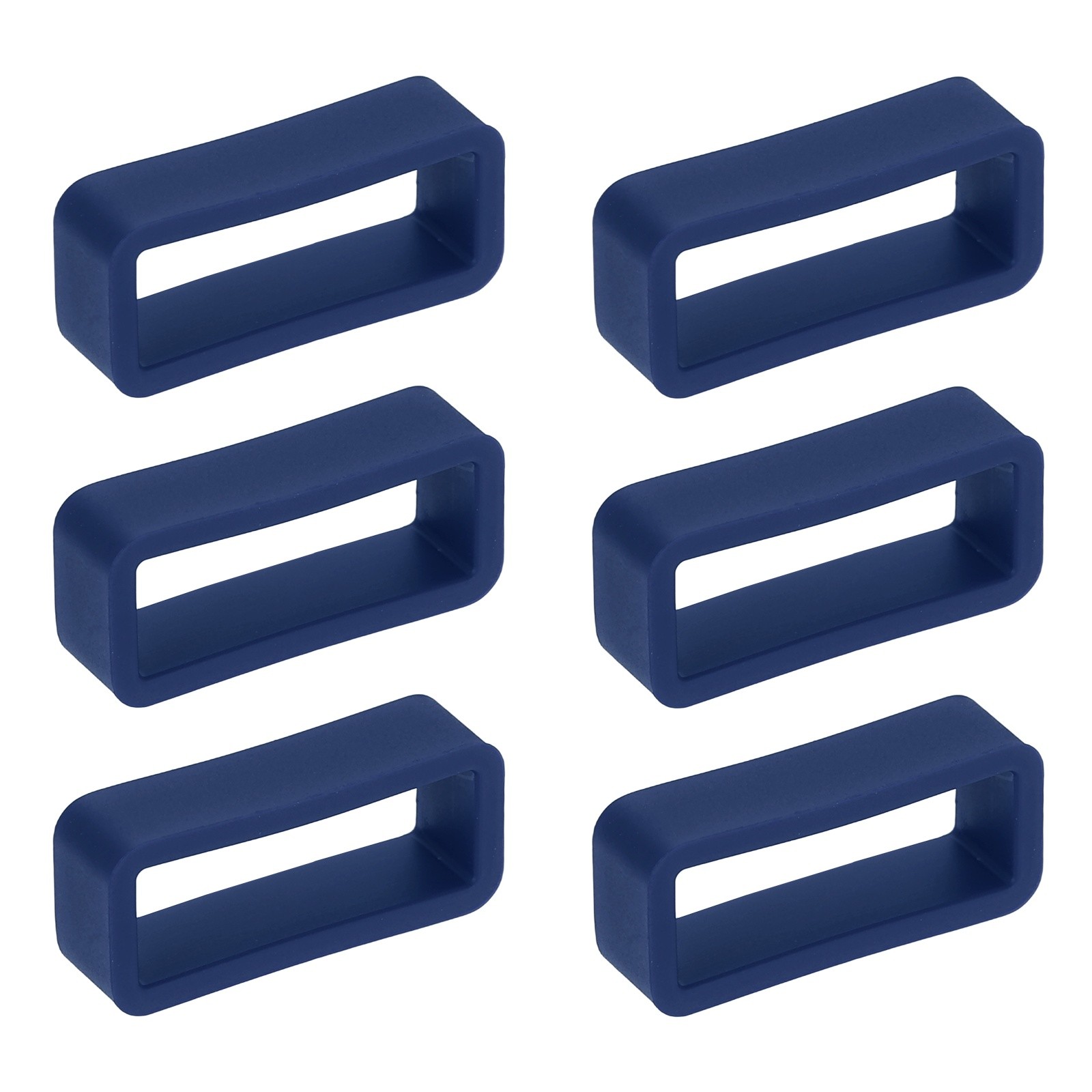 6Pcs, Watch Band Loop 18mm Silicone Watch Strap Retainer Loop Deep Blue