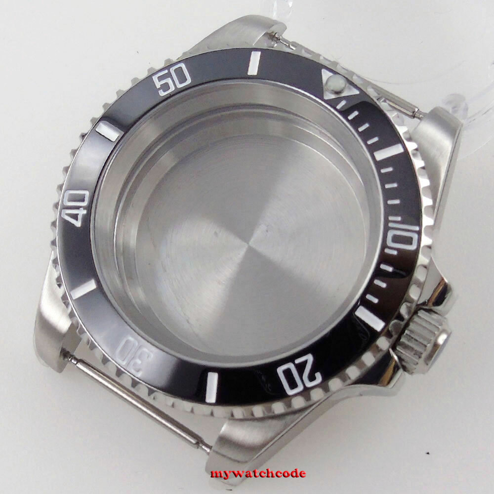 40mm Black Ceramic Bezel Sapphire Glass Watch Case fit NH35 NH36 2824 8215 2836