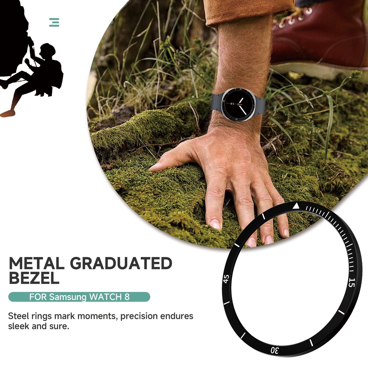 Metal Bezel Ring For Samsung Galaxy Watch 8 40mm 44mm Case Cover Bumper