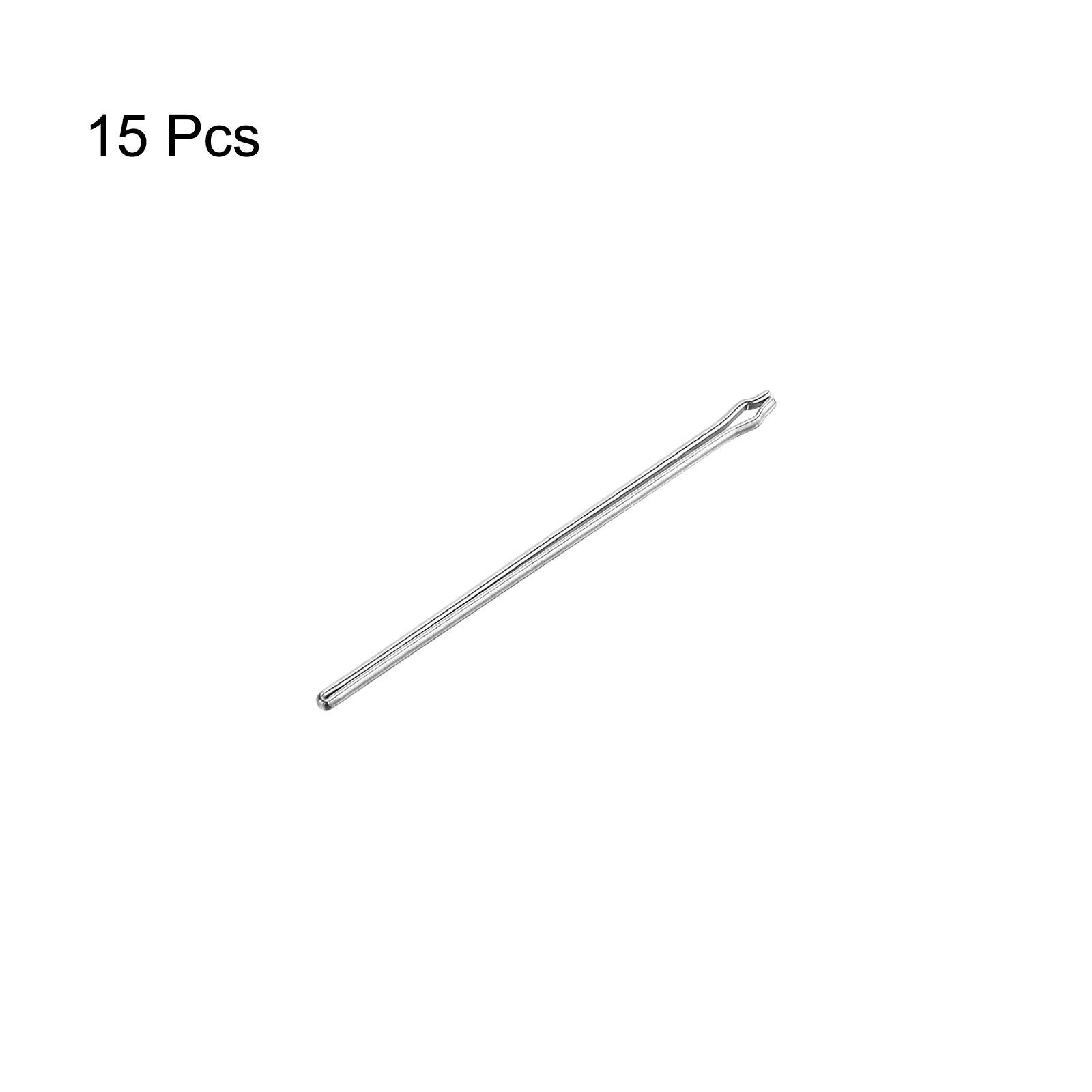 15Pcs 25mm Watch Band Link Cotter Pin, Stainless Steel 0.9mm Dia. Silver Tone