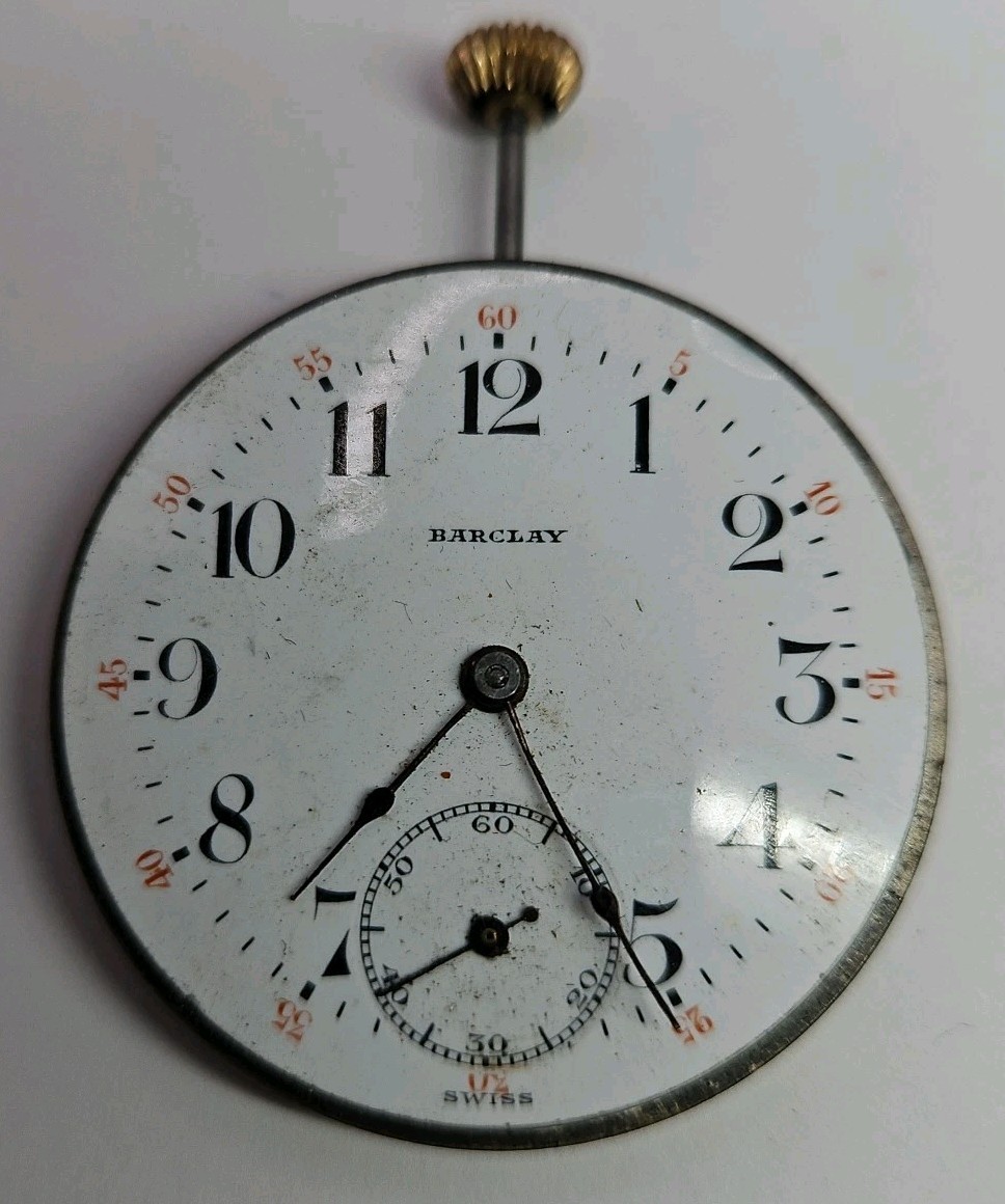 Barclay Juillard Pocket Watch Movement 7j- Parts/Repair