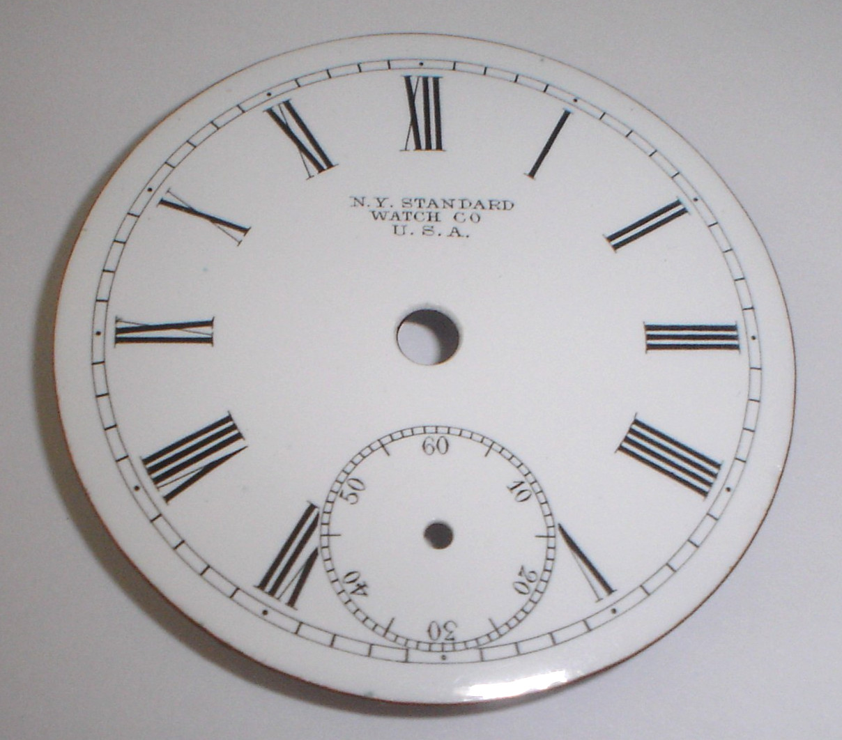 New York Standard Watch Co. USA Porcelain Pocket Watch Dial 45.1mm Beauty!