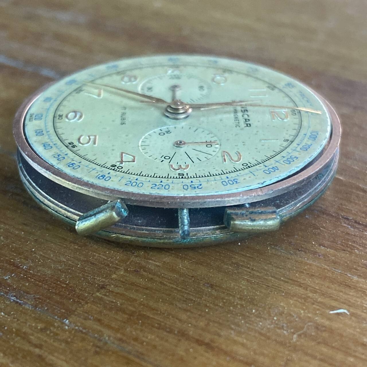 VINTAGE ENSCAR CALIBER LEMANIA 1270 CHRONOGRAPH WATCH MOVEMENT FOR REPAIR/PARTS