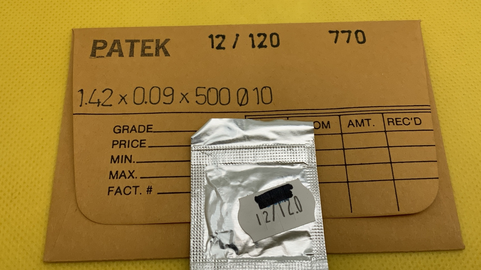 PATEK PHILIPPE 12/120 Part 770 Mainspring Watch NOS To Fit