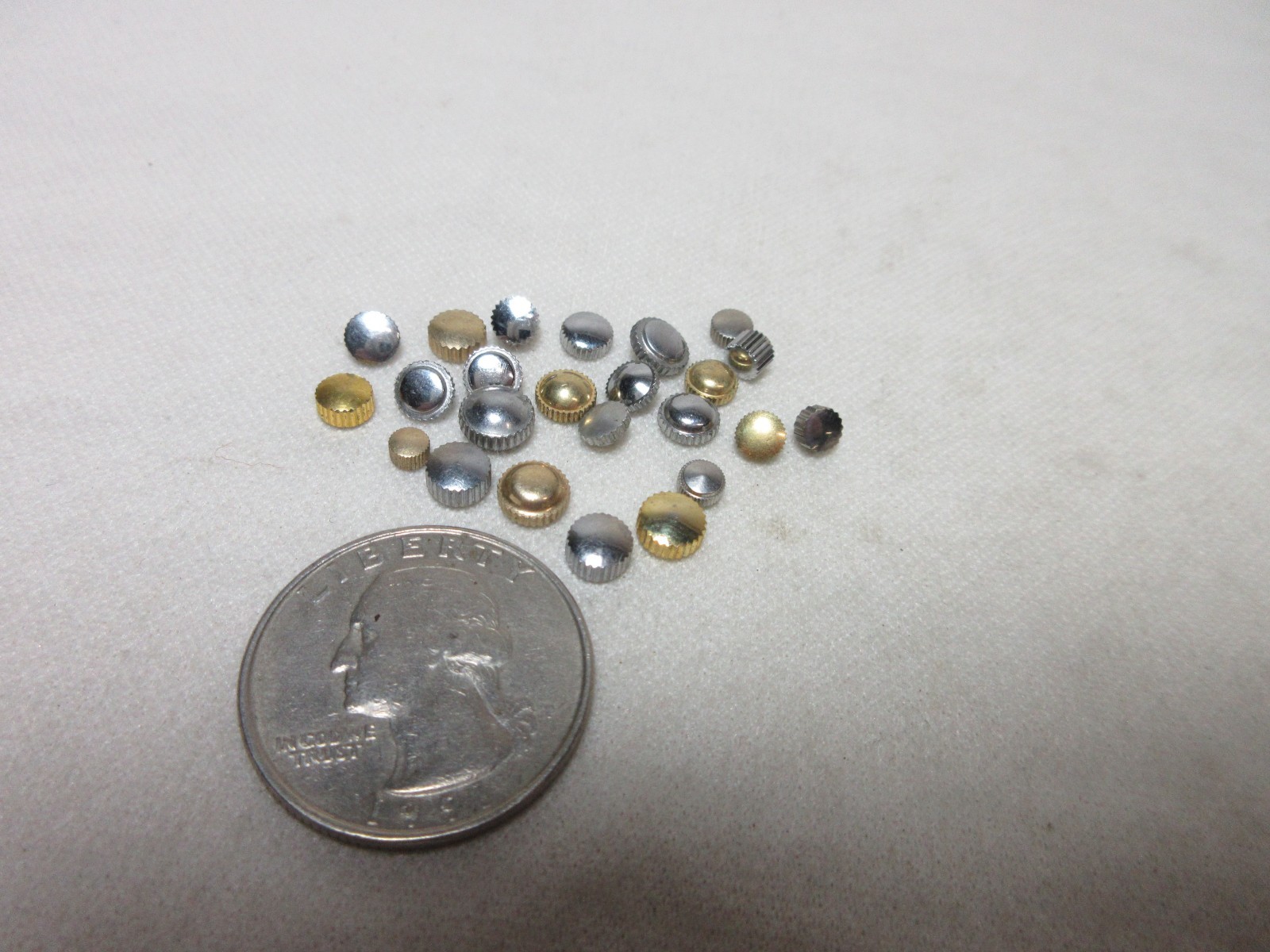LOT OF 24 WATCH CROWNS WATCHMAKERS PARTS ASSORTED LOT SOME GOLD FILLED PLATED