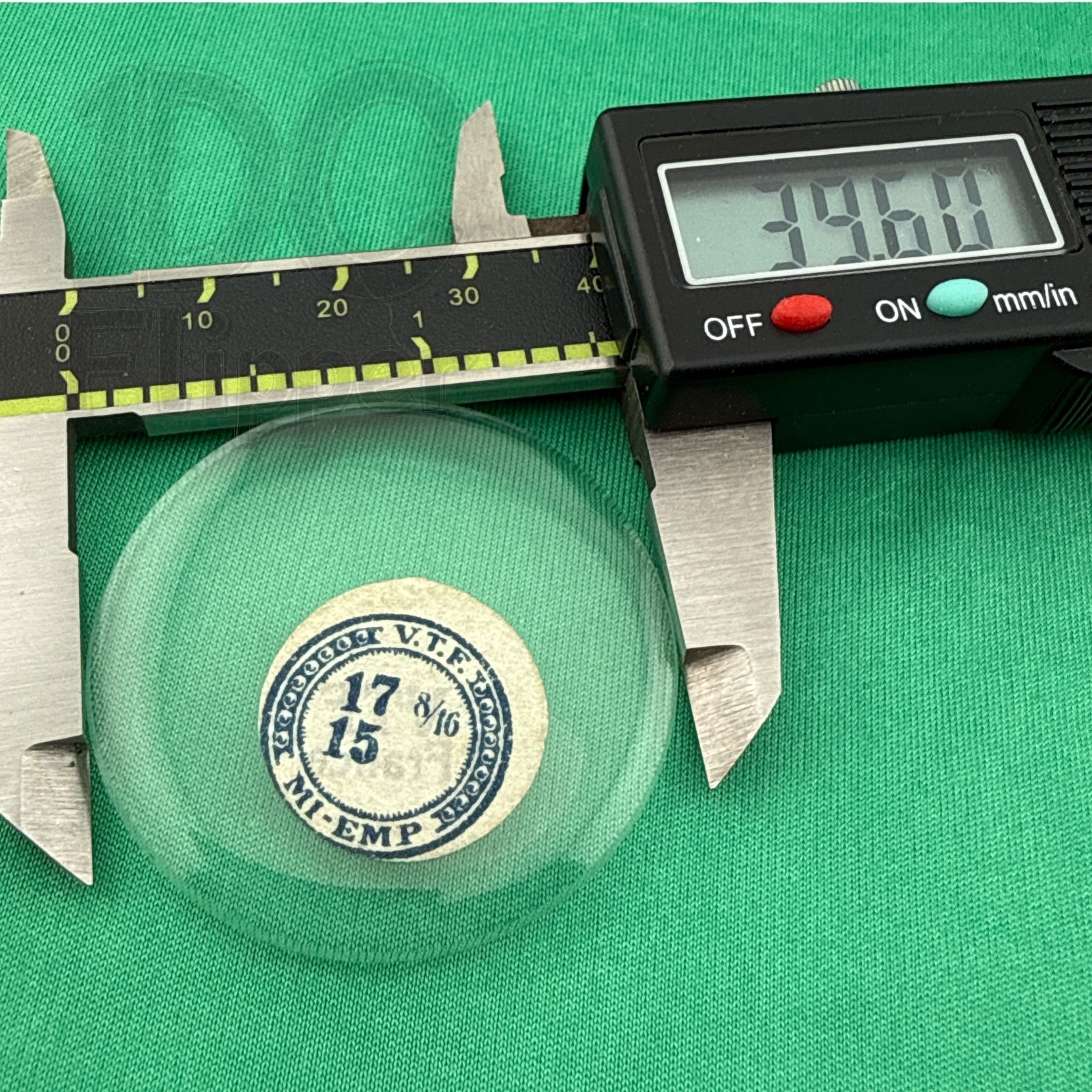 Glass Pocket Watch Crystal 17 8/16 Open Face Size 4 39.6mm C17-47 NOS Read!