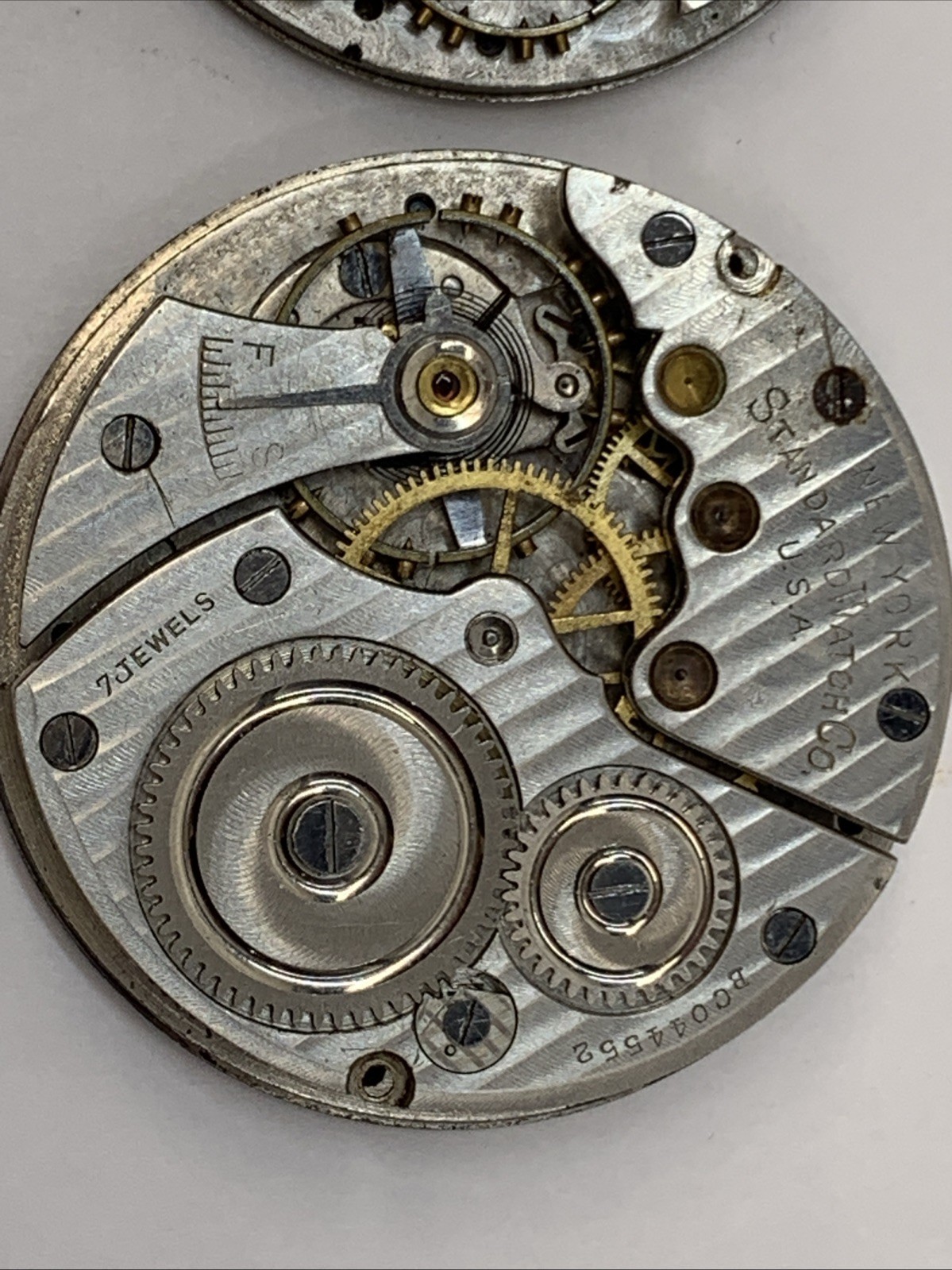 Vintage New York Standard 2 Pocket Watch Faces for Parts Repurpose Repair BROKEN