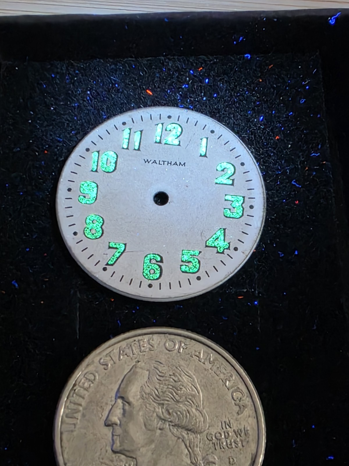 Vtg Waltham Military Watch Dial Lume Indices 26.19mm (W5)