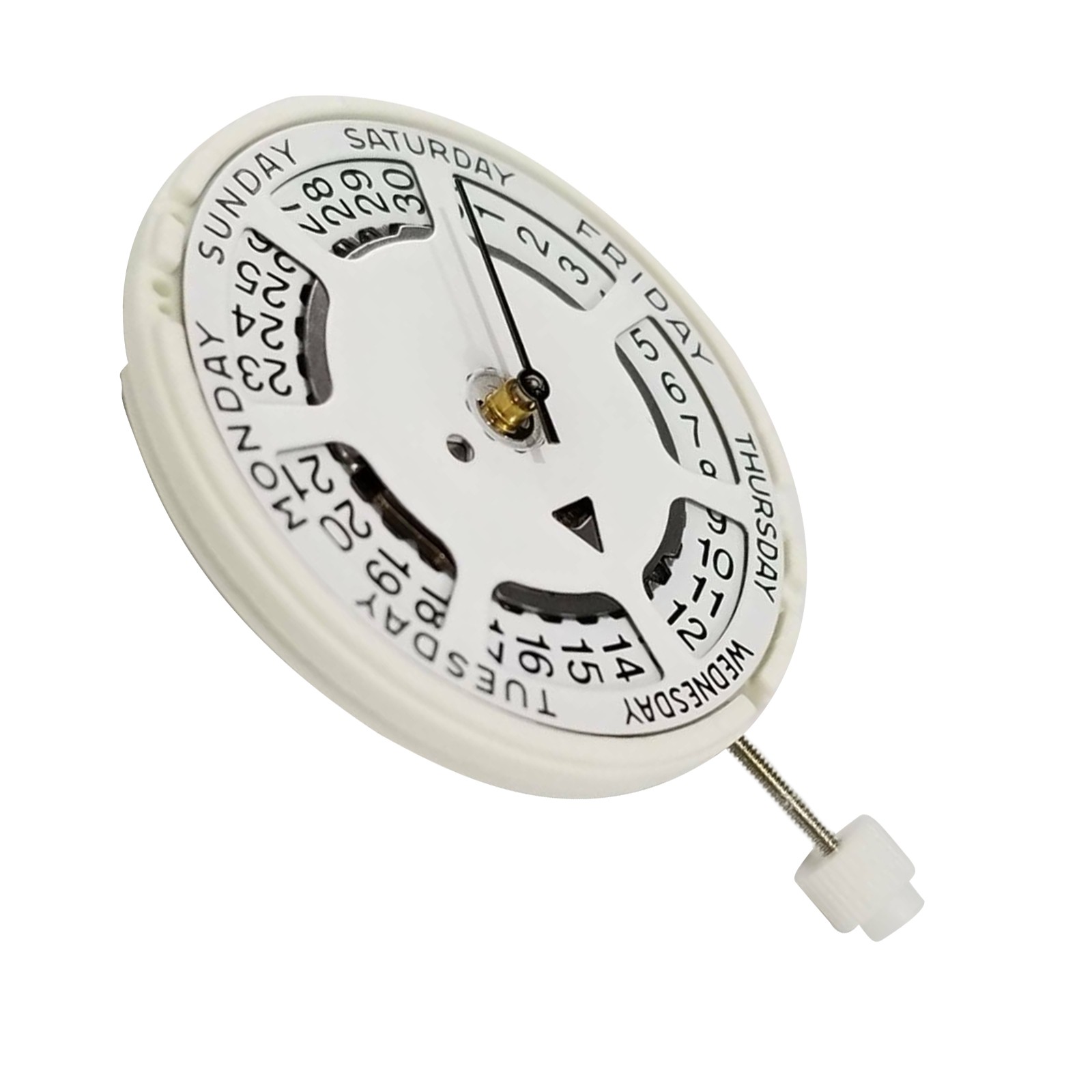 White/Gold 3 Hands Quartz Watch Movement With Battery For Swiss ISA 1198 Watch