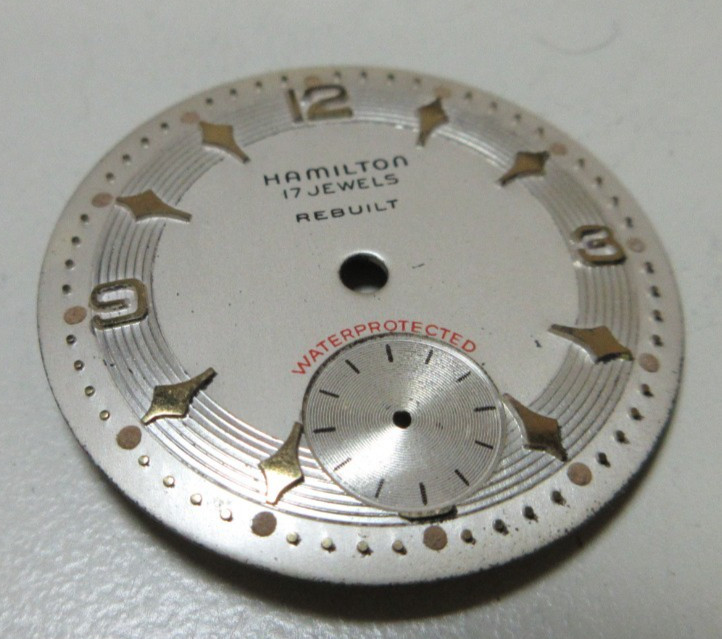 HAMILTON REBUILT MENS ROUND WATCH DIAL FACE WATCHMAKER REPLACEMENT PART #102