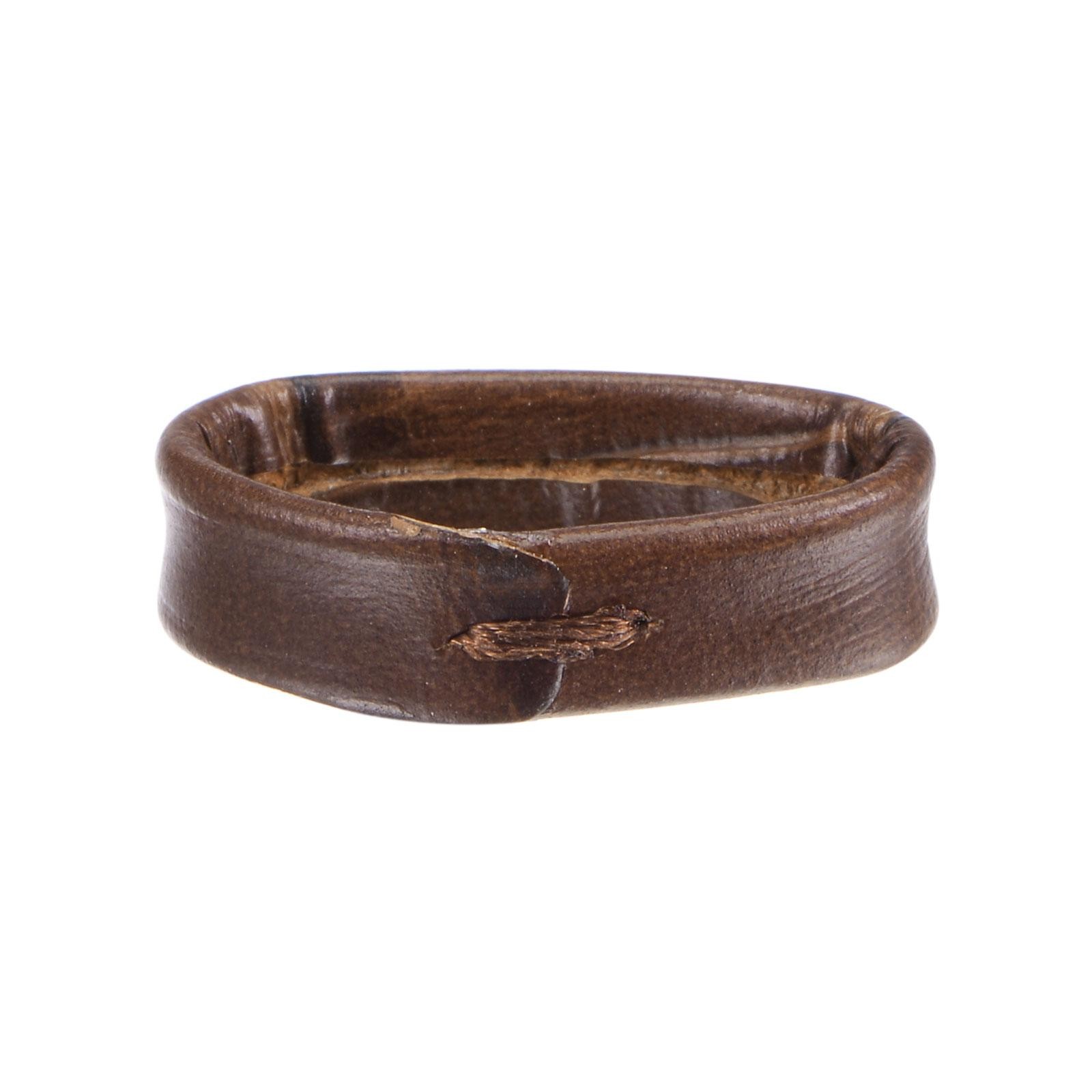 6 Pcs PU Leather Loops Retaining Ring for 18mm Width Watch Band, Dark Brown