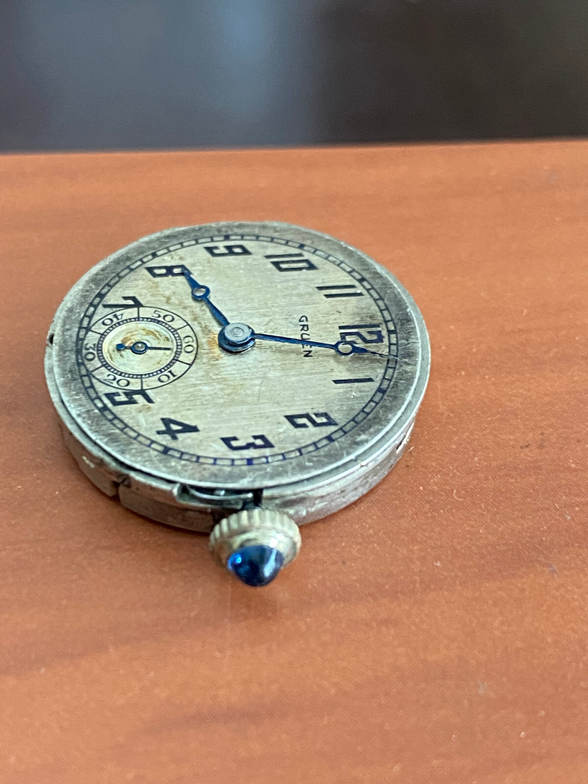 VINTAGE 22MM GRUEN WRIST WATCH MOVEMENT, CAL. 127, NOT RUNNING, BAD STAFF, 15J