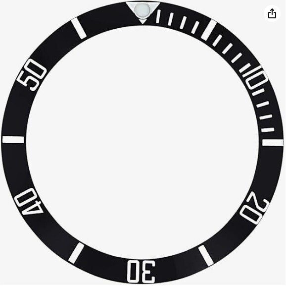 Bezel Inserter Ceramic for Rolex Black and White Submariner 16610LN 16613V etc.