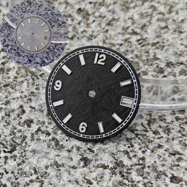 NH35 dial 28.5mm digital meteorite pattern green night light for NH35 movement