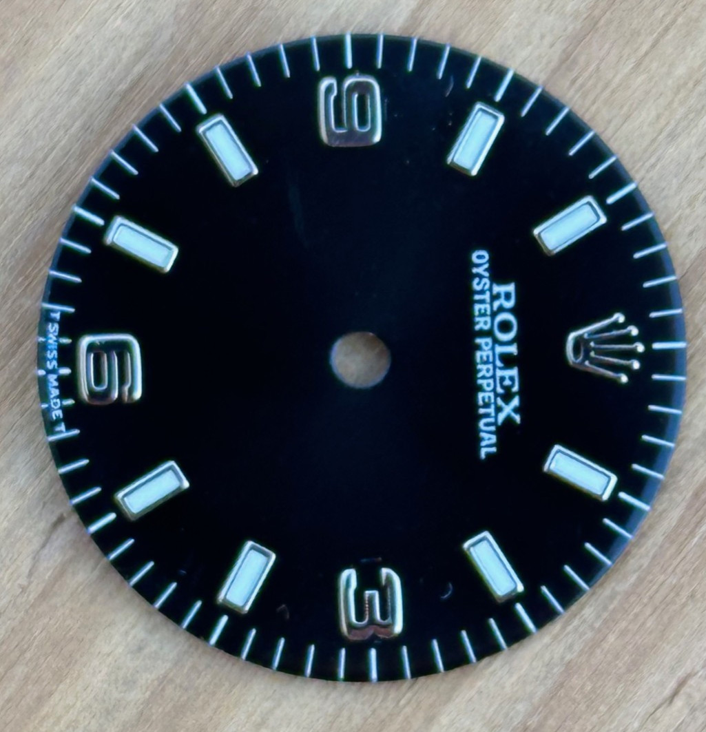 Vintage Rolex Oyster Perpertual Watch Dial For 77080 67480 Black Glossy