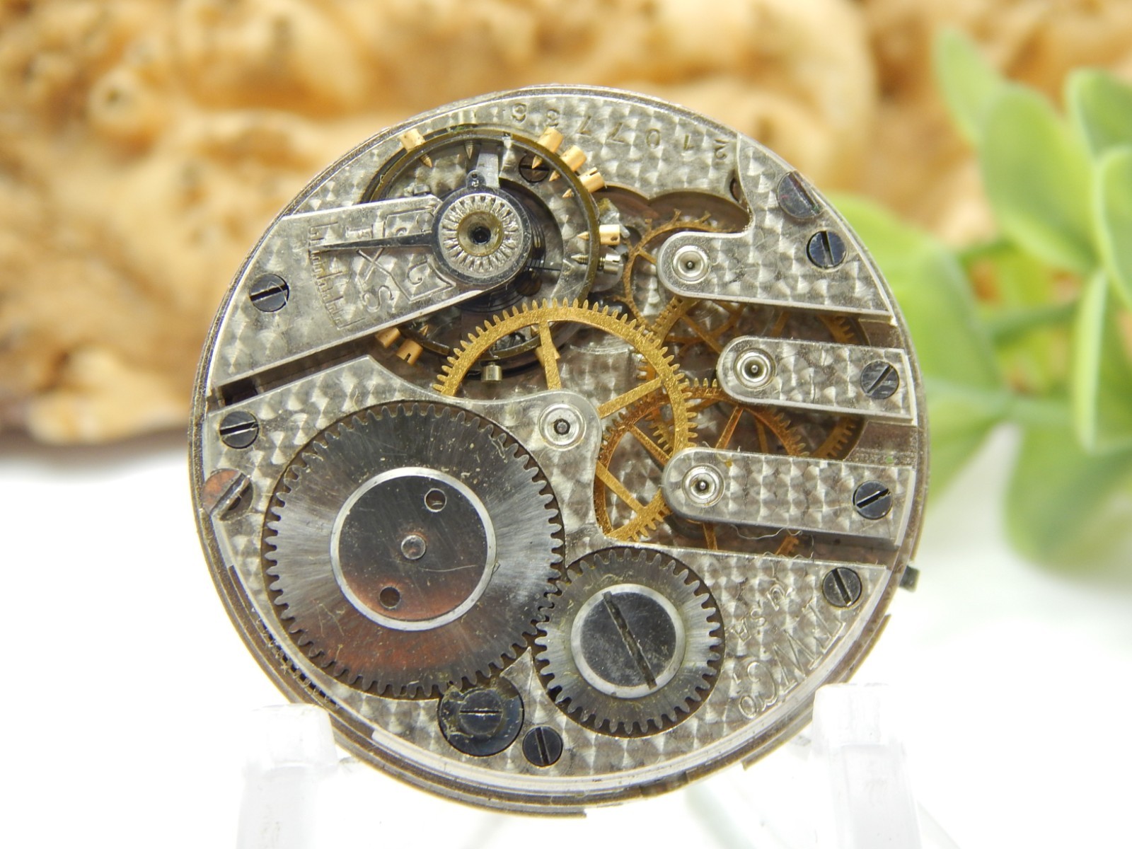 Antique Pocket watch movement Fortuna Trenton grade 300 model 2 6S 7 jewel hunt