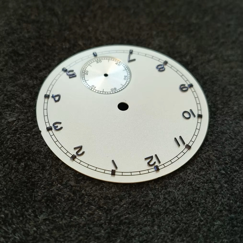 0.4mm/38.9mm matte Ivory white dial blue number 6 o ‘clock for ST3600 movement