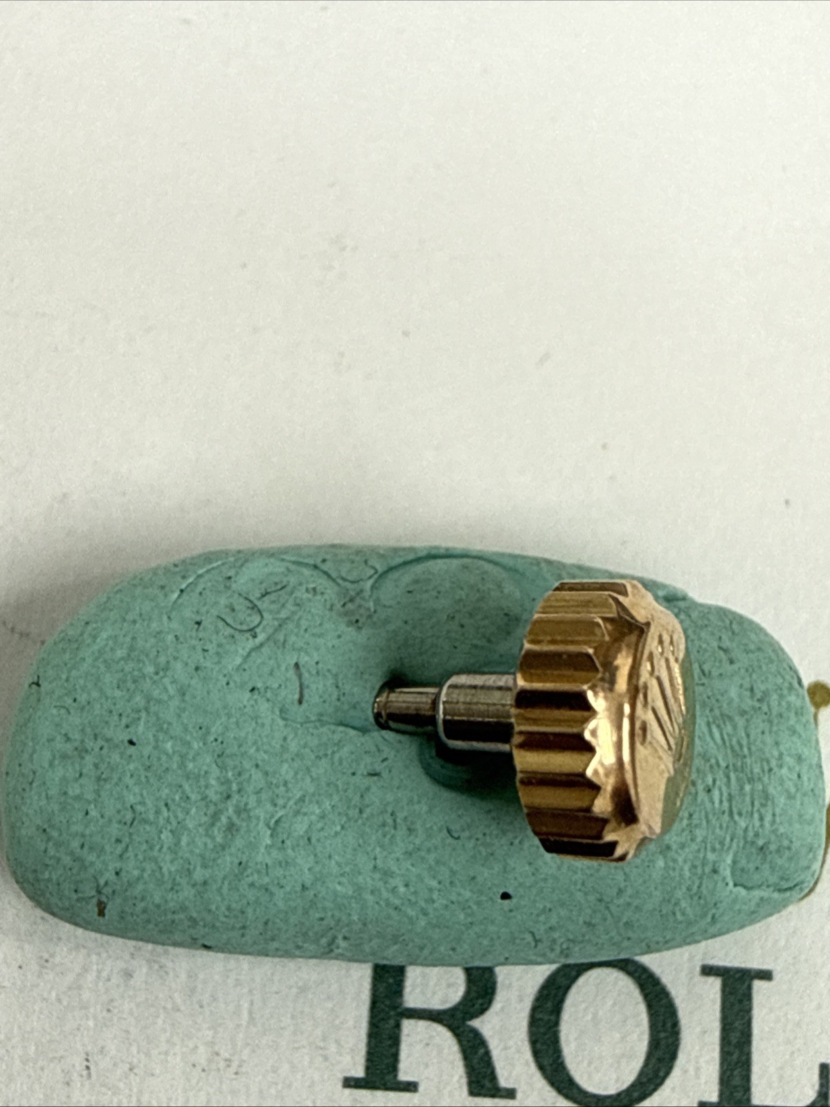 GENUINE Rolex Crown 24-600-8 Gold 6 mm For 16013 Day Just Perfect Condition .