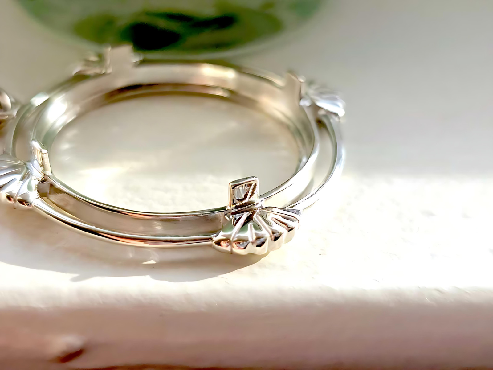 925 Sterling Silver Prong Back Clamshell Edge Bezel for 24mm Quarter 25Cent