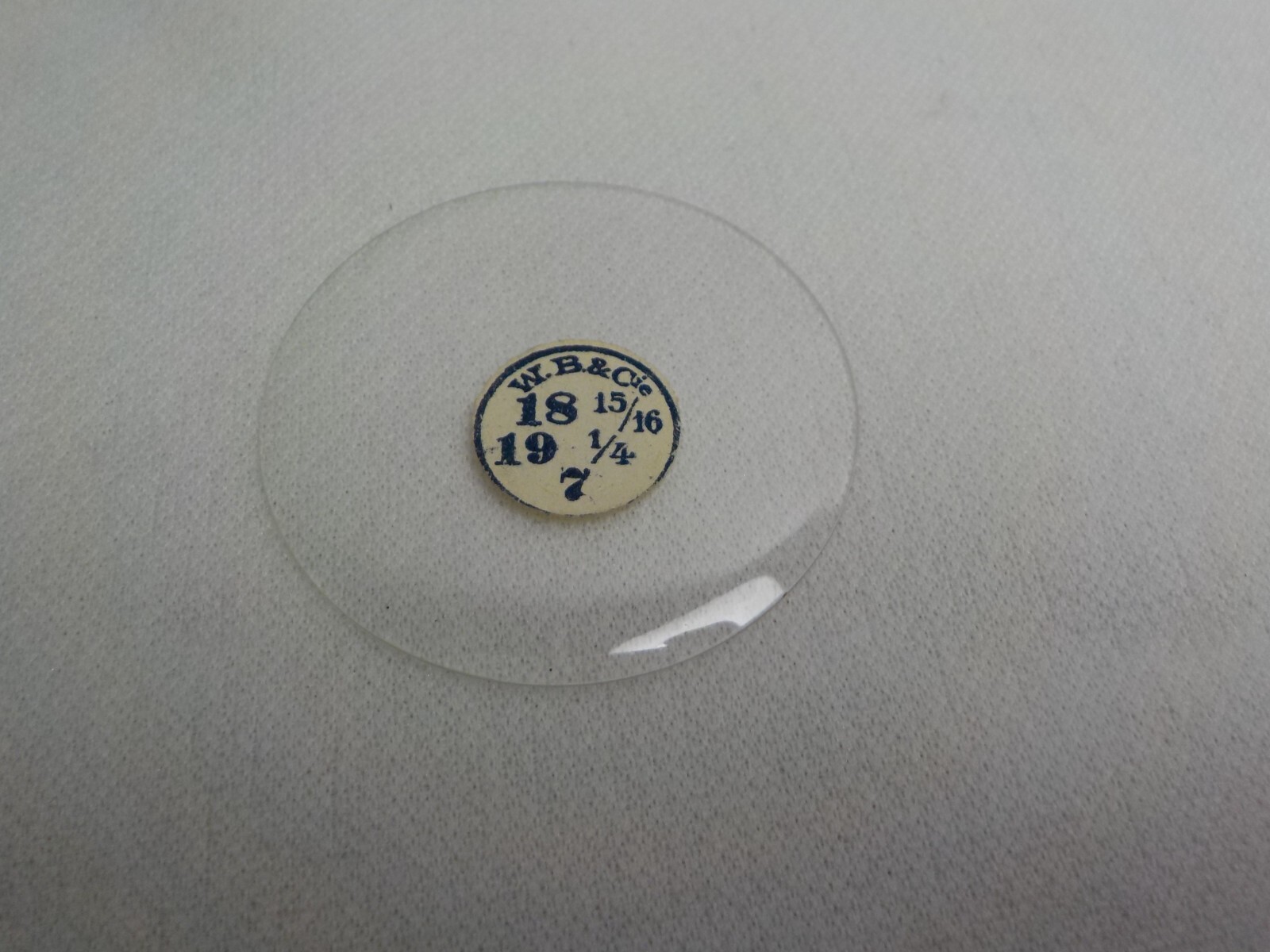 GLASS POCKET WATCH CRYSTAL WATCHMAKER SIZE 18 15/16 H 7 REPLACEMENT PART #381
