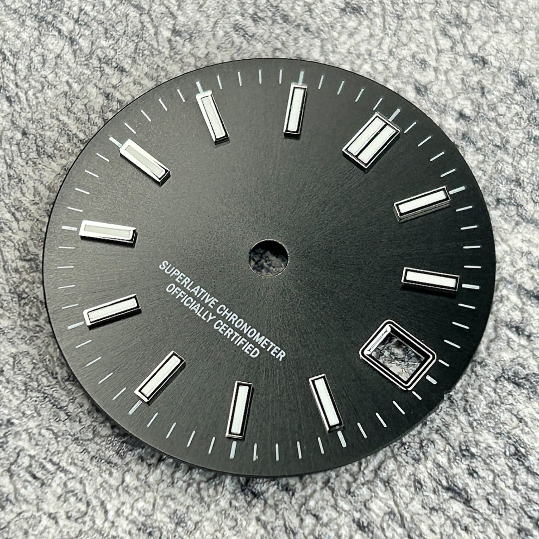 29MM Black Sunburst Watch Dial Replacement Green Luminous For NH35/36/4R/7S Mod