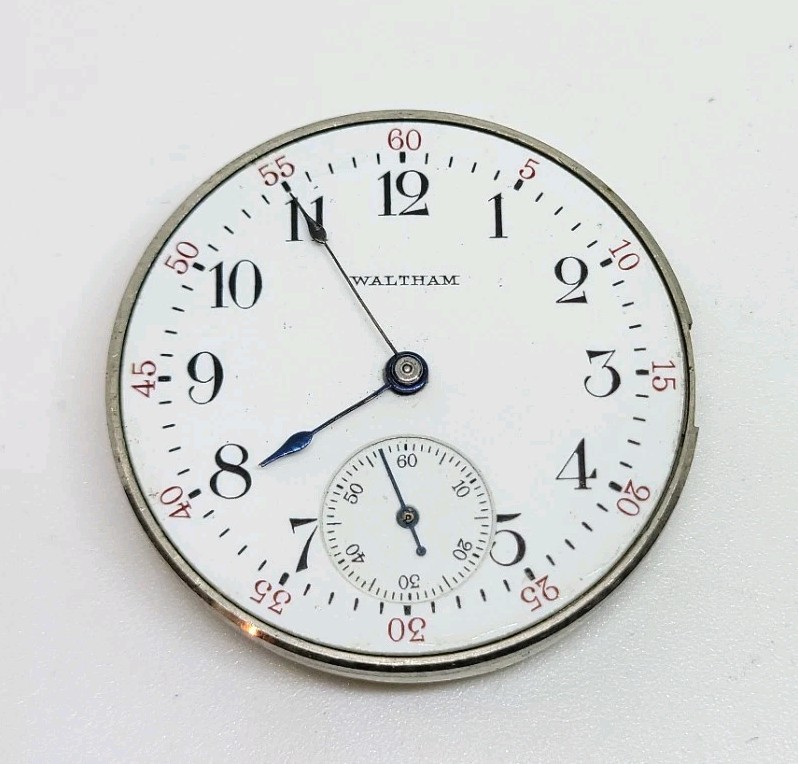 1908 Waltham Model 1907 Grade No. 160 7J 0s Pocket Watch Movement For Repair